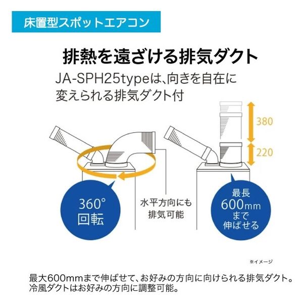 ハイアール スポットエアコン　排気ダクト付き　2.5kW JA-SPH25M 1台（直送品）