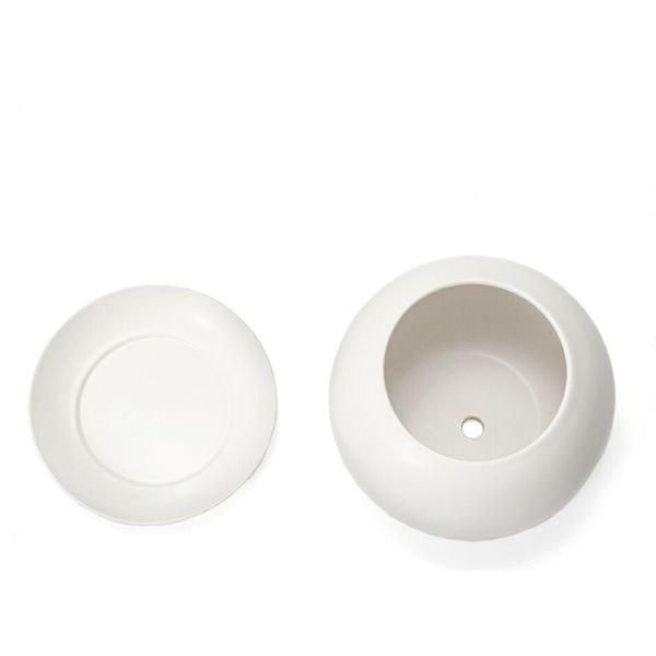 グラススクエア マットボールM 白 鉢皿付き 3号鉢 282823 1個（直送品