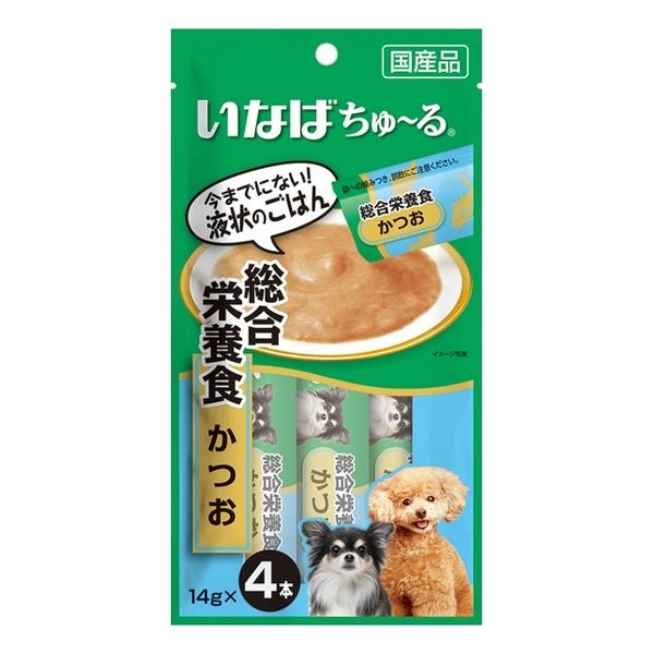 いなば ちゅーる 犬 総合栄養食 かつお 国産 14g×4本 2袋 ちゅ~る