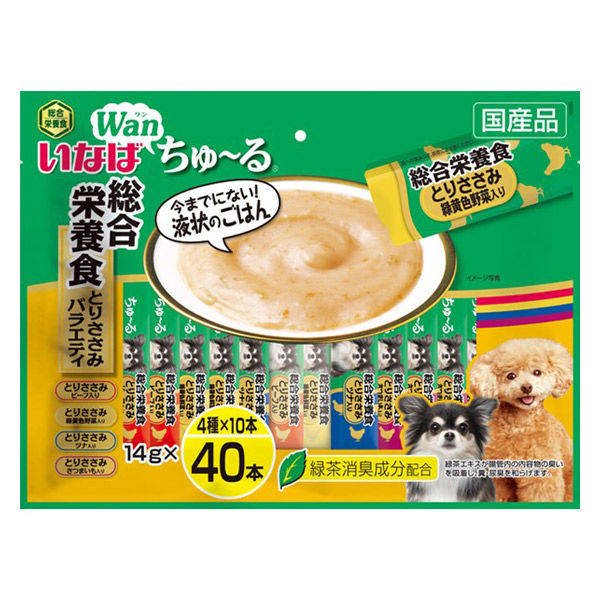 いなば ちゅーる 犬 とりささみバラエティ 総合栄養食 国産 14g×40本 3袋 ちゅ～る おやつ - アスクル