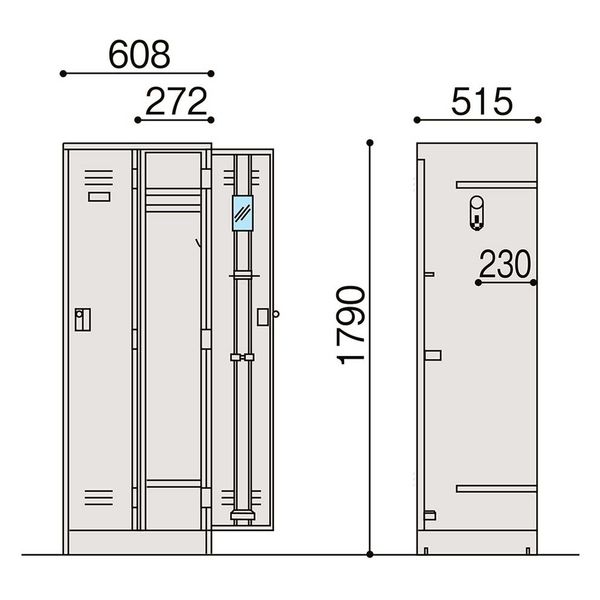 設置込】イトーキ J型ロッカー 2人用 幅608×奥行515×高さ1790mm 