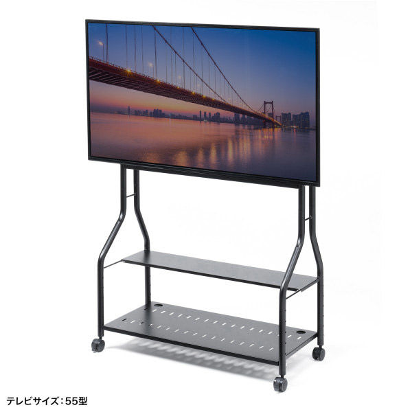 サンワサプライ簡易ディスプレイスタンド CR-PL62BK【37～75型対応ディスプレイスタンド（90度回転機能