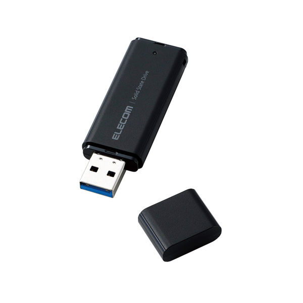 エレコム SSD 外付け 2TB USB3.2 Gen1 読出最大400MB/秒 キャップ式 ブラック ESD-EMC2000GBK