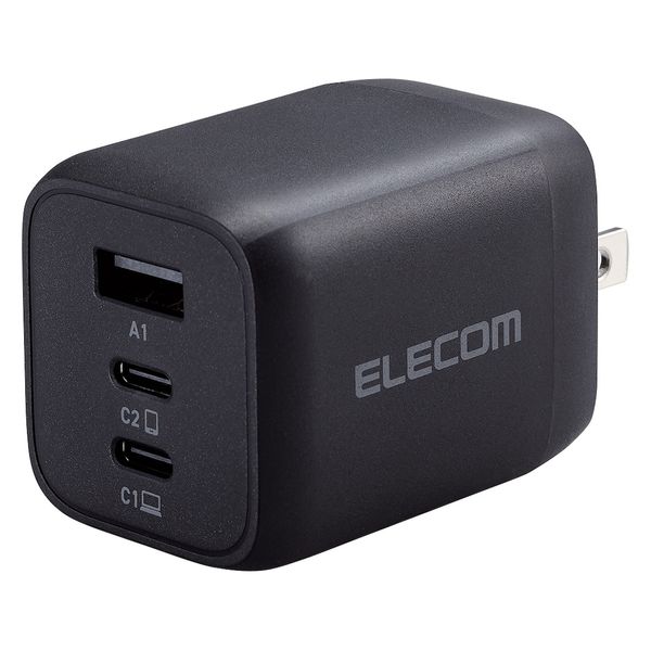 エレコム1Ａ充電器。 USB Power Delivery 65W キューブAC充電器(C×2+A×1) - ACDC-PD4465BK