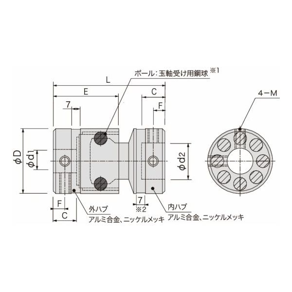 アサ電子工業 ボールカップリング|ボールカップリング NBS NBS75ー40ー25 NBS75-40-25 1個（直送品） アサ電子工業