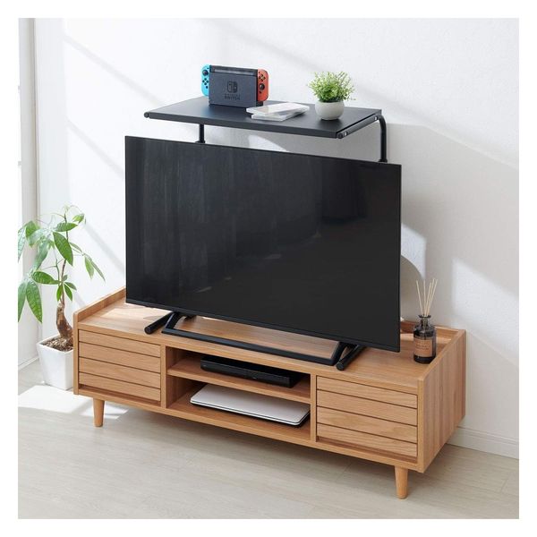 伸晃 テレビ上ラック 伸縮タイプ ブラック 4964806015759 1個 - アスクル