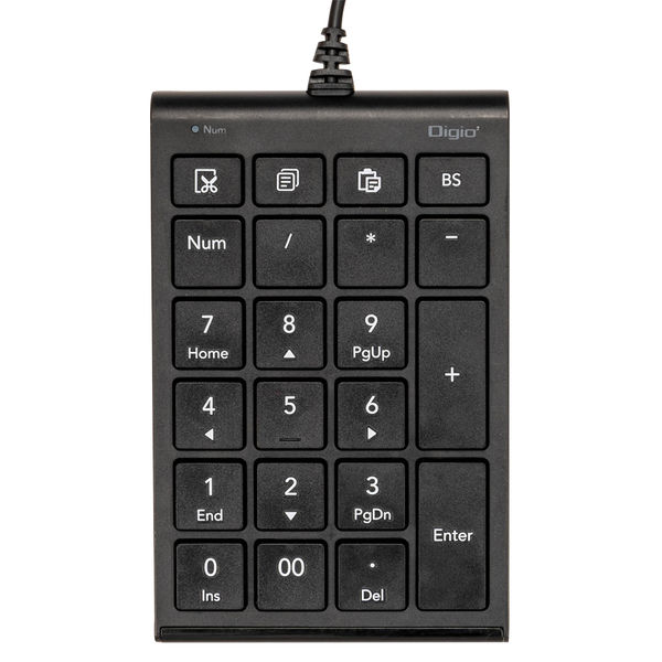 テンキーボード 有線 ショートカット3個付き USB-A接続 ブラック