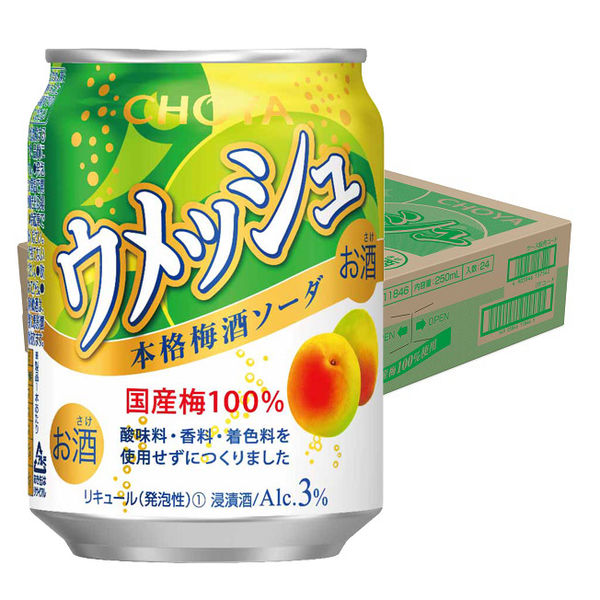 チョーヤ「ウメッシュ3％ 本格梅酒ソーダ」250ml×72本 チューハイ チューハイ 酎ハイ CHOYA チョーヤ ウメッシュ 3％本格梅酒