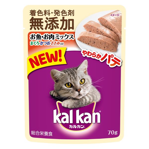 カルカン 猫 やわらかパテ まぐろ・かつお・ささみ入り 着色料・発色剤 ...