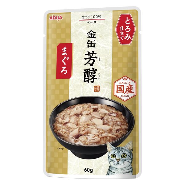 金缶 パウチ 猫 芳醇まぐろ とろみ仕立て 60g 国産 アイシア 12個 キャットフード ウェット - アスクル