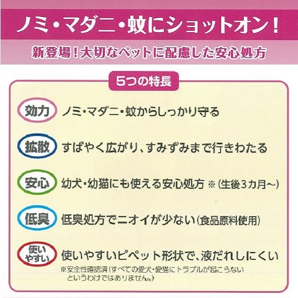 薬用ショットオン 小型犬用 約1ヶ月分 3本入 アース・ペット - アスクル