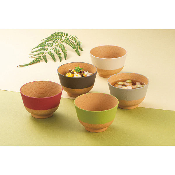 カノー 日本伝統色 漆塗 大椀 330ml 5色揃 木箱入り 16999 汁