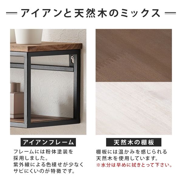 軒先渡し】萩原 壁掛けラック 幅780×奥行155×高さ165mm ホワイト KR