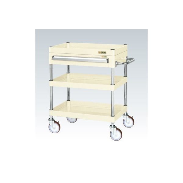 CSパールワゴン 中量取手ハイタイプ ナイロンウレタン車 天板付 CSP-9082PHTNUI CSパールワゴン(中量取手ハイタイプ&frasl;ナイロンウレタン車&frasl;H740&frasl;3段