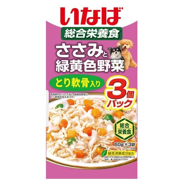 いなば ささみと緑黄色野菜 犬 とり軟骨入り（60g×3袋）10袋