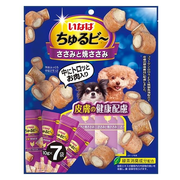 いなば ちゅるビー 犬 ささみと焼ささみ 皮膚の健康配慮（10g×7袋入）1