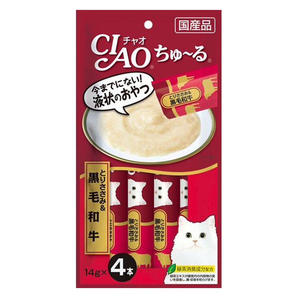 チャオちゅ〜る 猫 国産品 とりささみ 14g×4本 - キャットフード