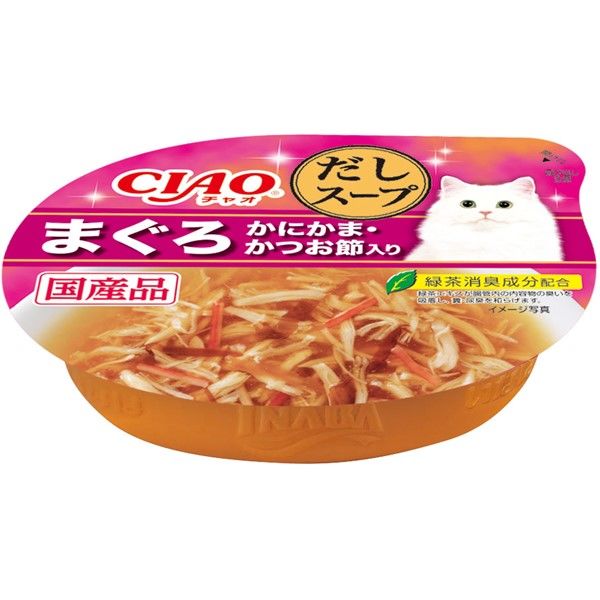 いなば CIAO チャオ このままだしスープ 猫 まぐろ かにかま・かつお節