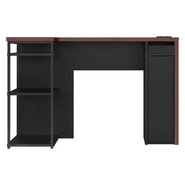 アイリスオーヤマ 収納付きデスク ウォールナット/ブラック SDKL-1125