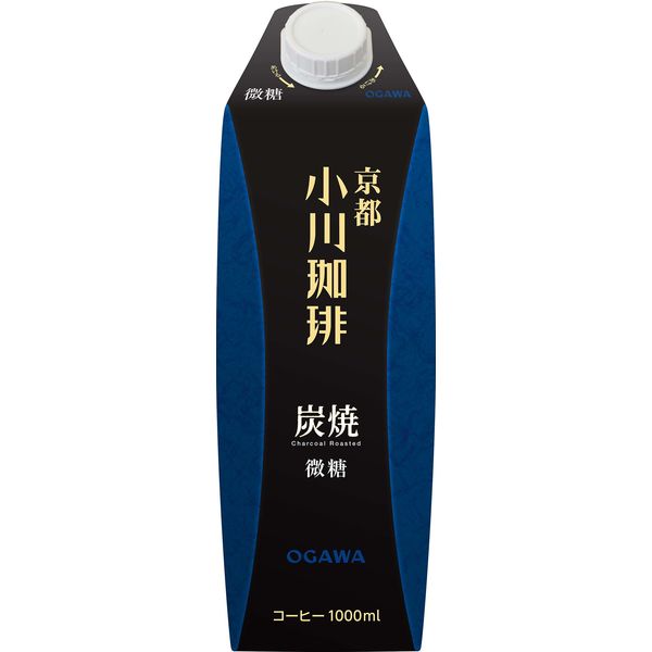 京都 小川珈琲 炭焼 微糖 1000ml 1箱（6本入） - アスクル