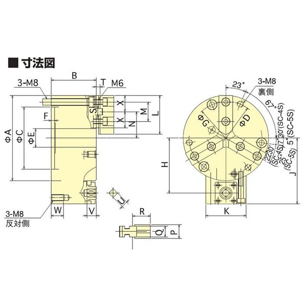 北川鉄工所 ステーショナリスクロールチャック SC-4S 1個（直送品） - アスクル