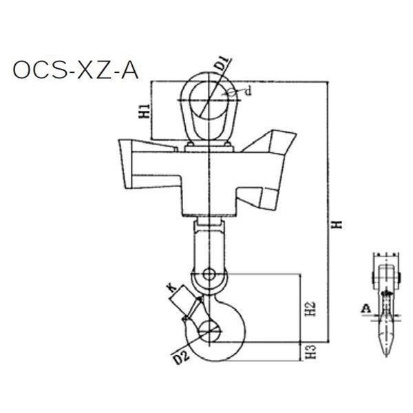 イーグルクランプ クレーンスケール OCSーXZーANー3 OCS-XZ-AN-3 1個（直送品） - アスクル