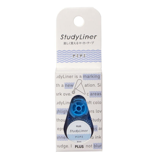 プラス マーカーテープ StudyLiner スタディライナー ブルー ナミナミ