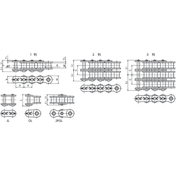 椿本チエイン RSローラチェーン RS120ー1ーCPーU RS120-1-CP-U 1個