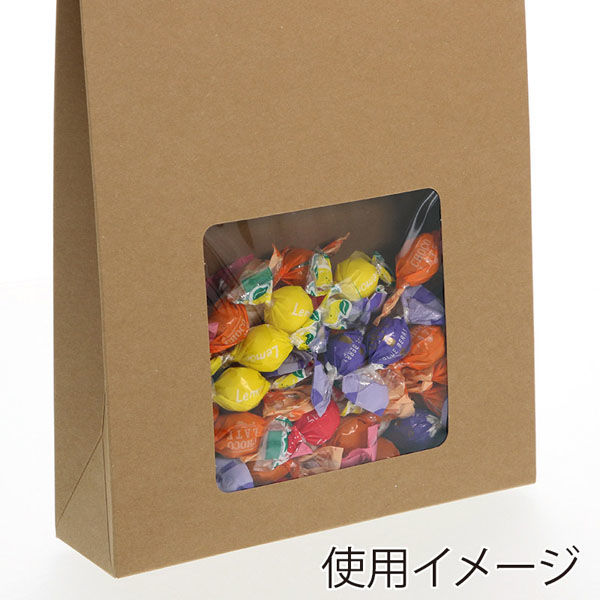 シモジマ 【ケース販売】HEIKO 箱 クラフトギフトBOX 窓付バッグM 006897927　1ケース(10枚入×10袋 合計100枚)（直送品）