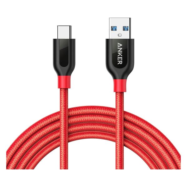 Anker USB Type-Cケーブル 1.8m 高耐久 PowerLine+ USB3.0 レッド A8169091 1本