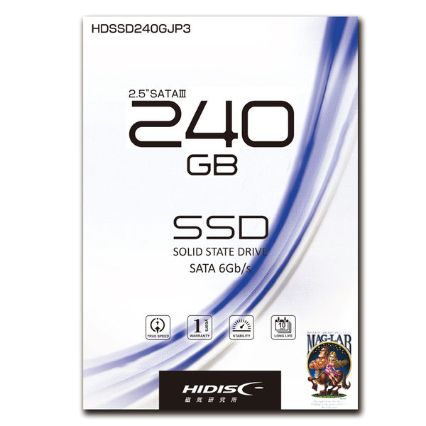 磁気研究所 2.5インチSATA内蔵型 SSD 240GB HDSSD240GJP3 1個 5台 - アスクル