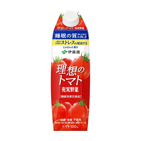 機能性表示食品】伊藤園 充実野菜 理想のトマト キャップ付き 1L 1箱