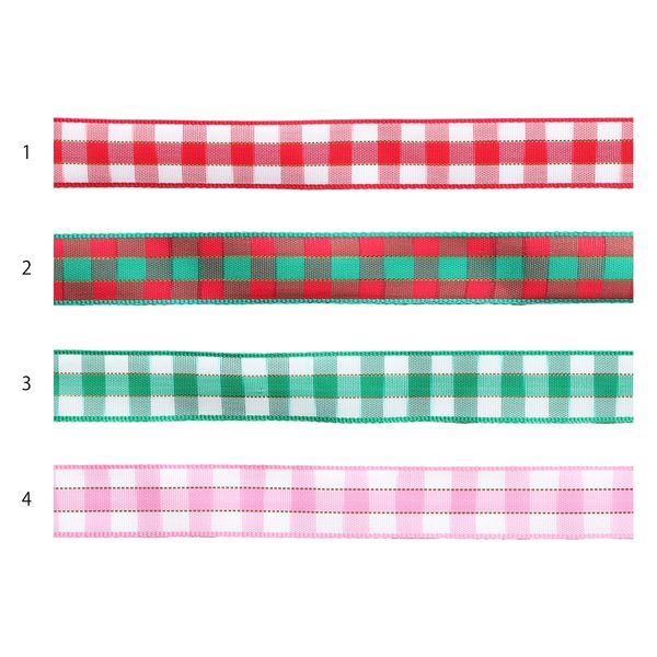 小西リボン チェックリボン KR1830-15-2 1セット(3巻/1セット)（直送品