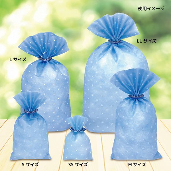 エスパック キラキラギフトバッグL(留め具付)ブルー 20枚入 KRB-L 1袋