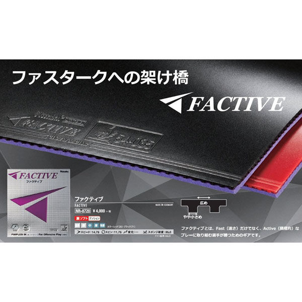 ニッタク（Nittaku) 卓球 ラバー ファクティブ TA ブラック NR8720 1枚（直送品）