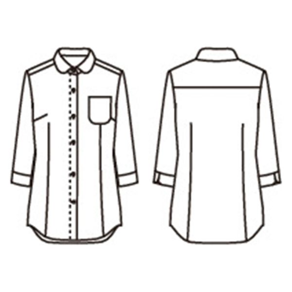 住商モンブランシャツ レディス 7分袖 ワインSS500-72 13号1着（直送