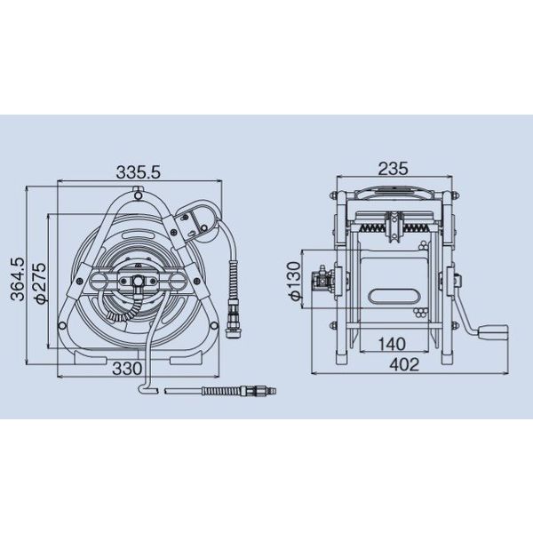 エスコ 6mmx20m 高圧エアホースリール EA124BX-26 1台（直送品