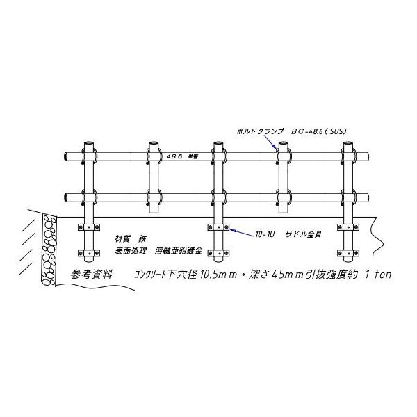 エスコ 48.6mm 単管パイプ用強力サドル EA948TF-33 1セット(10個)（直送品）