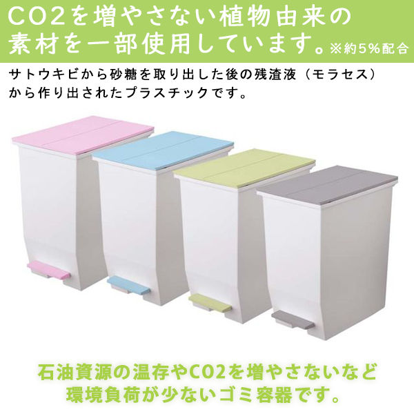 リス 抗菌 バイオ 棚下で使えるペダルダストボックス45L ニーナ