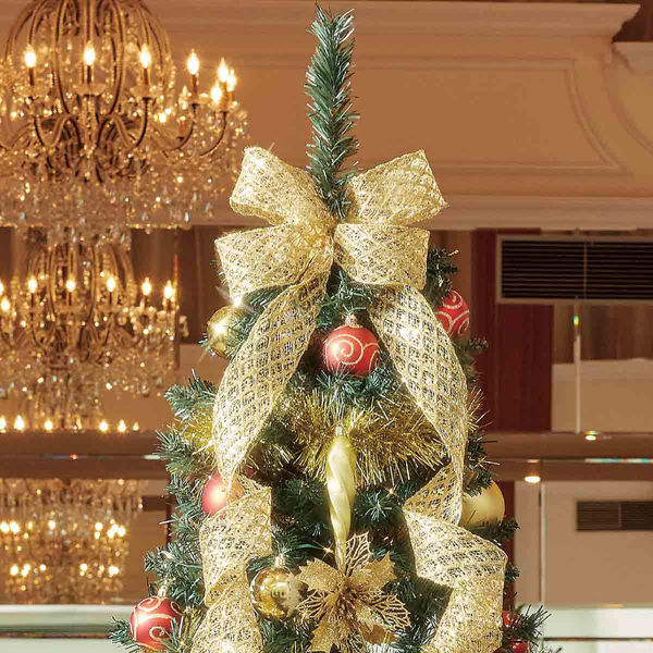 ストア・エキスプレス ベース付きクリスマスツリーセット ゴールド