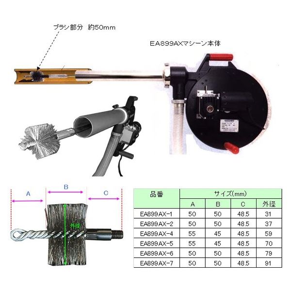 エスコ(ESCO) 31mm スチールブラシ EA899AX-1 - 手動工具