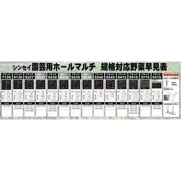 シンセイ 穴あきホールマルチ黒/0.02×75×50 4573459622551 1巻（直送品） - アスクル