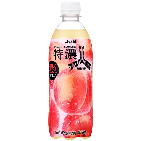【期間限定】 三ツ矢特濃 アサヒ飲料 ピーチスカッシュ 1箱(24本入 500ml 炭酸飲料