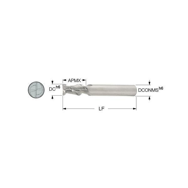 タンガロイ アルミ溝加工用エンドミル TECA-B2 KS15F ( TECA100B2