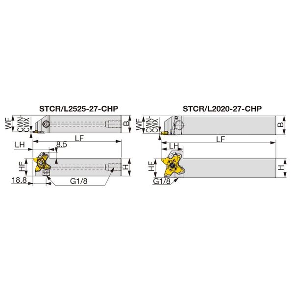 タンガロイ（Tungaloy） STCR/L2020/2525-27-CHP STCR2020-27-CHP 1個