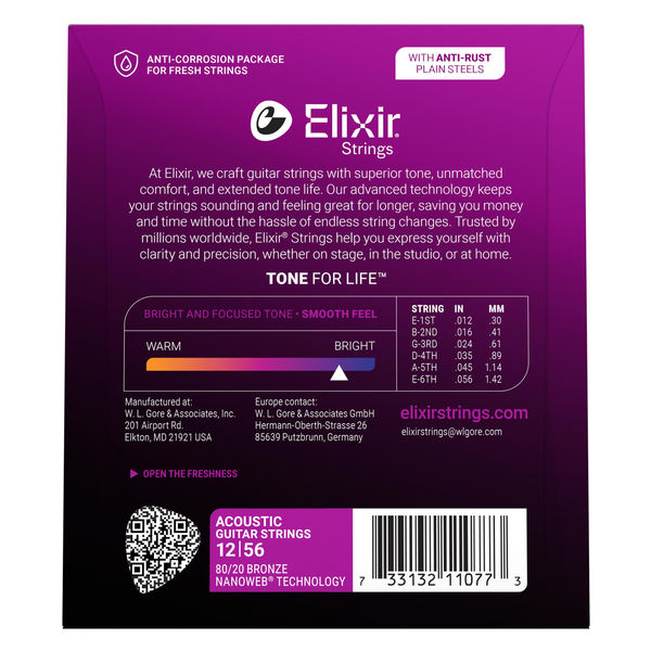 Elixir エリクサー アコースティックギター弦 NANOWEB