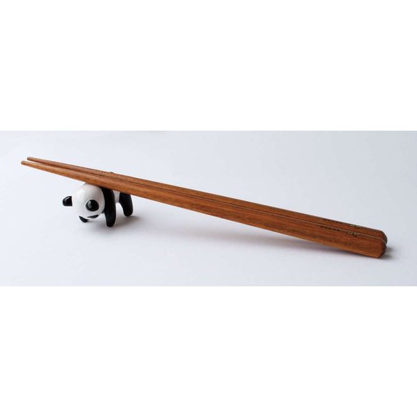 サンライフ 箸 18cm 箸置き セット アニマルはしっこ 木製 天然木 パンダ 368005 1個（取寄品） - アスクル