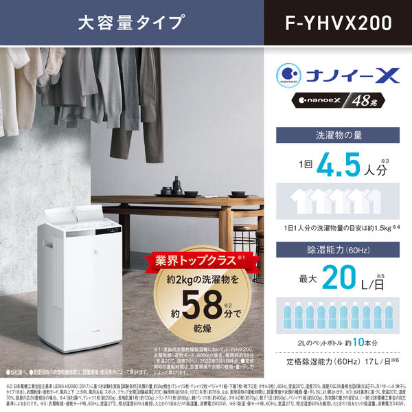 パナソニック 除湿器 F-YHVX200-W 1台