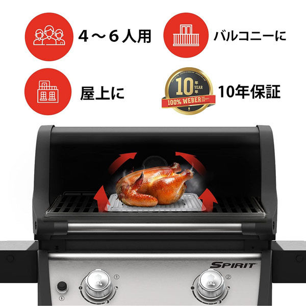 Weber 46112008 スピリット E-215 ガスグリル 00234282 1セット（直送 