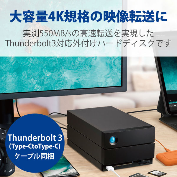 Thunderbolt 3対応 外付けHDD 48TB [2big Dock v2] 実測440MB/sという超高速転送を実現 RAIDの設定(0,1)が可能: STLG48000400